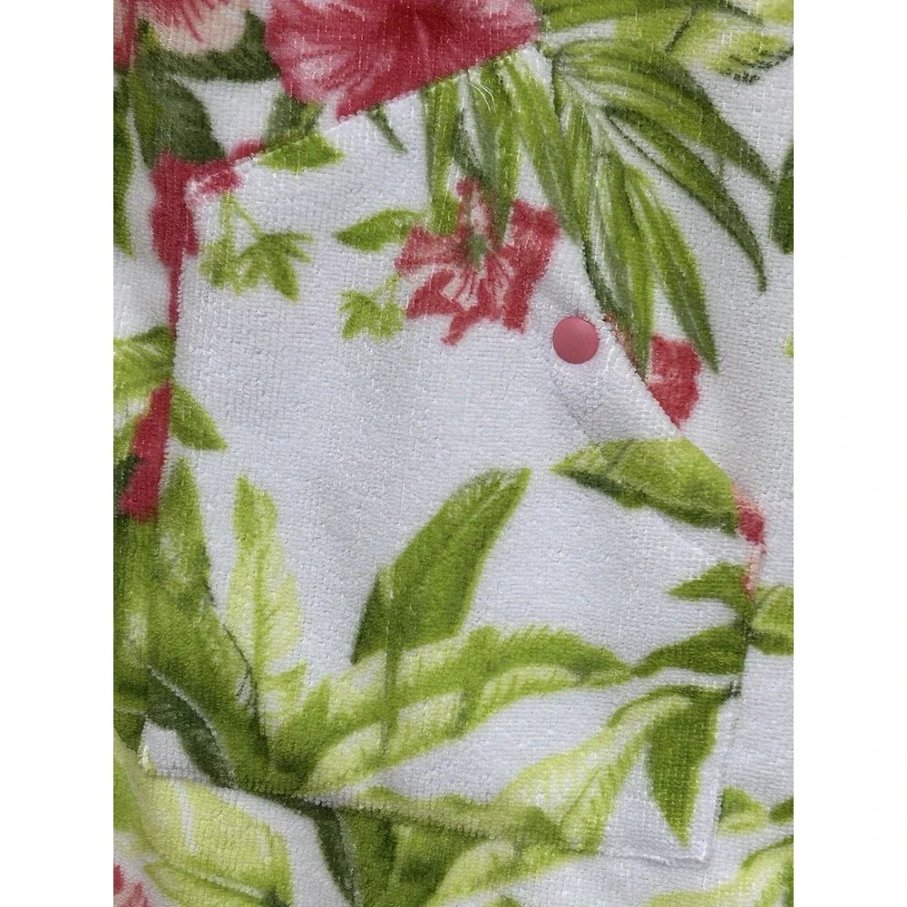 Girls Tommy Bahama Zip Terry Swim Cover Up Floral Print Size L/XL 7-12 Hooded